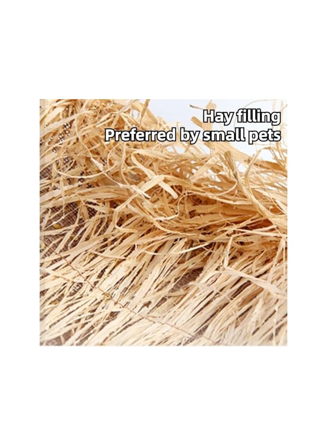 Hamster and Rabbit Tunnel Bed House, for Guinea Pigs Chinchillas Mat House Nest, Grass Sleep Hideaway Toy Hut - Straw Chinchilla Guinea Pig Nest - Little Pet Raffia Aisle (Large) - Image 3